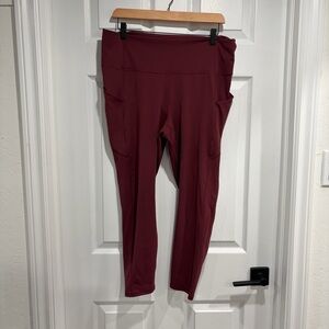 Burgundy Pure Luxe High-Waisted Leggings by Fabletics